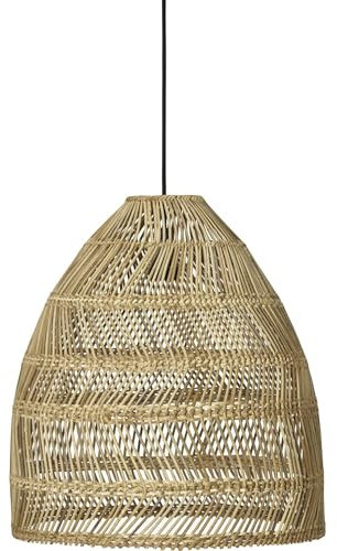 PR Home of Scandinavia Outdoor Hängelampe Maja, Natur-Rattan, 45 cm Durchmesser, IP44, 2,5 m Kabel mit EU-Stecker, Wetterfeste Pendelleuchte für Terrassen & Balkone, E27 Fassung