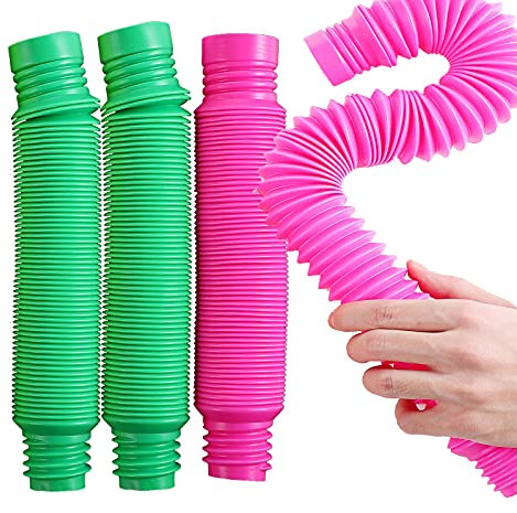 Pop Tubes Fidget-Spielzeug für Kinder und Erwachsene, 4 Stück, X-große Pop-Röhren, sensorisches Spielzeug (mehrfarbig)
