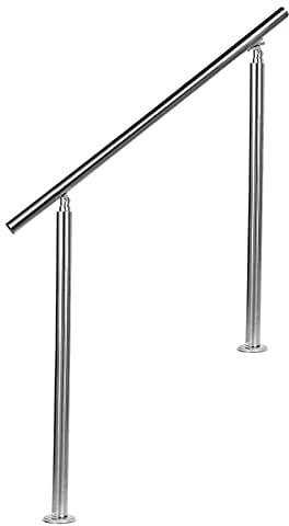 EINFEBEN Handlauf Aluminium Geländer mit/ohne Querstreben für Brüstung Balkon Garten (160cm, 0 Querstreben)