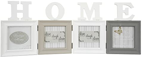 Cornice portafoto in legno 4 Cornici da scrivania in stile shabby chic vintage (Home)