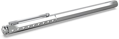Swarovski Millenia Kugelschreiber, Weißer Stift mit Chrombeschichtung und Edlen Swarovski Kristallen