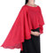 Ladiery Capes en mousseline de soie transparente pour femme, châles légers et enveloppements pour robe de soirée, Rouge profond., taille unique