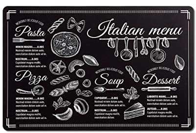 Zeller 27027 Platzset 'Italian Menu', Kunststoff, schwarz, ca. 43,5 x 28,5 cm