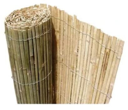 DIXIE STORE - Sichtschutz Bambusmatte, Bambus-Streifenmatte, Balkonverkleidung - Praktisch Natürlich, Robust Windschutz - Sichtschutz für Balkon, Garten aus Bambuslatten 1,5 x 5 m