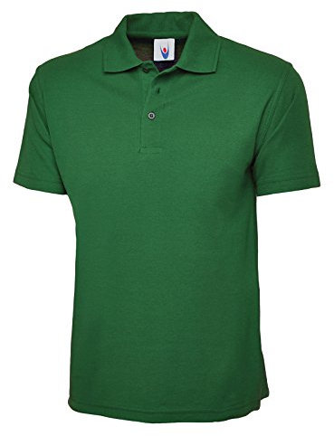 Mens & Womens Classic Polo Shirt Short Sleeve Plain Tee Top Casual Work Sports (3XL, Kelly Green)
