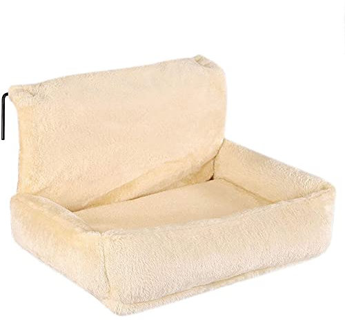 MOTT 50 Hanging Cat Radiator Bed,Super Soft Faux Fux Cat Hammock Seat with Washable Fleece Cover,Strong and Durable Metal Frame,for Pets within 8kg