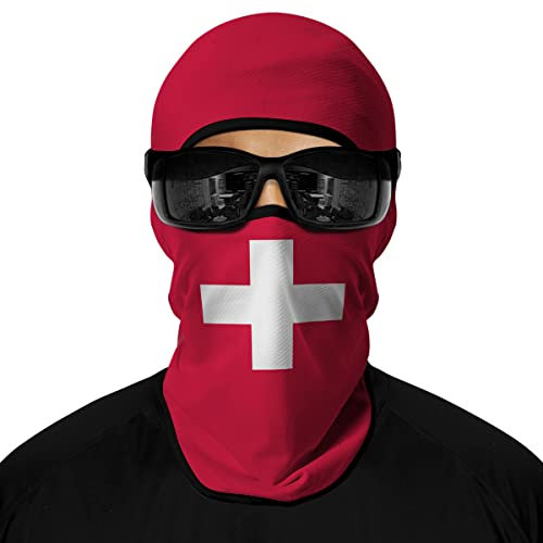 ShopINess Unisex Sturmhaube Balaclava Länderflagge Stil Weltmeisterschaft Fußball für Erwachsene (Schweiz)