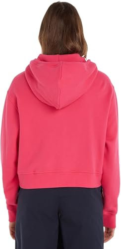 Tommy Hilfiger Femme Sweat avec Fermeture Éclair Zippé avec Capuche, Rose (Bright Cerise Pink), XL