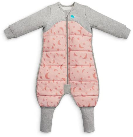 Love To Dream Schlafsack mit Füßen, 4 Years, integrierte Steppdecke für kühle Temperaturen (16-20°C), statt Bettdecke, Schlafanzug Baby Winter, Babyschlafsack, Rosa
