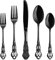 Couverts de Table noir, Vintage Ménagère 20 pièces en Inox pour 4 Personnes Comprend des Couteaux/Fourchettes/Cuillères, Poli Miroir/Lavable au Lave-vaisselle Couverts pour la Maison Divertissement