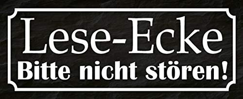 Blechschild gewölbt 27x10cm Lese-Ecke bitte nicht stören Deko Geschenk Schild