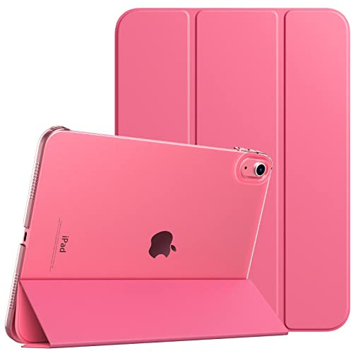 TiMOVO Coque Compatible avec iPad (A16) 11ème Génération 11 Pouces 2025/iPad 10ème Génération 10,9 Pouces 2022, Légère Housse Arrière Translucide en PC avec Réveil/Sommeil Auto, Pastèque Rouge