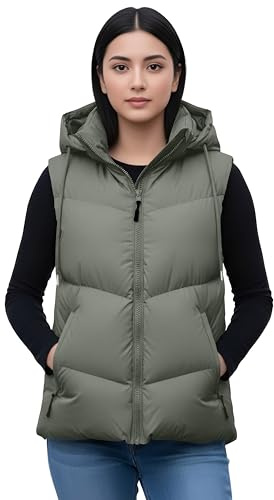 Love My Fashions Women’s Puffer Padded Gilet – Sleeveless Hooded Vest & Zip Up Body Warmer for Women UK Lightweight Winter Quilted Jacket with Pockets for Ladies