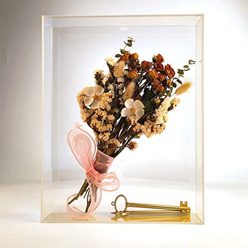 Acryl-Schattenbox, transparenter Schattenbox-Rahmen, Tiefe Schattenboxen, Vitrinen, Wandhalterung und Tischplatte (28,4 x 36,3 cm)