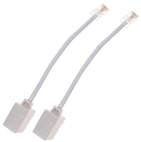 SUPVOX 2 Piezas Adaptador Rj45 a Rj11 Convertidor TeléFono a Ethernet, Conectores De Cables TeléFono, Blanco
