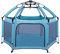 Laufstall Baby Faltbar mit Matratze, CutieClub Laufgitter Baby Klappbar Pop-up Laufstall, Großer 6 Eckig Playpen mit Sun Shade Reiselaufstall mit Tragetasche für Haus,Garten,Strand Outdoor (Türkis)