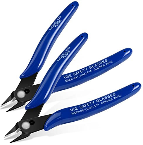 Ainiv Pinza da Taglio Diagonale, 2pz Pinze per Taglierine di Precisione, Pinza elettricista, Spellafili e Tagliafili, Multifunzionale Tronchesi a Filo per Artigianato Creazione Gioielli, Blu