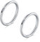 Longita 2 Stück Nasenpiercing Ring, 316L Chirurgenstahl Nasenring, 18G Septum Clicker Ring, Helix Conch Knorpel Tragus Piercing Ohr Innendurchmesser 5MM Silber