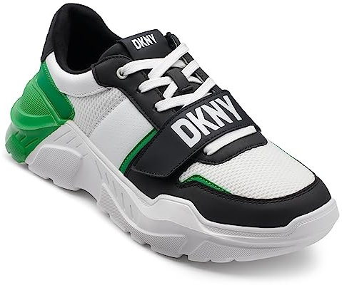DKNY Herren Runner Mixed Media Sneaker, Grün, 42 EU