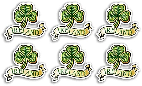 6 x 5 cm Irland Vinyl-Aufkleber – irisches Reiseklee Cartoon Gepäck Männer Frauen Jungen Mädchen Design kleiner Aufkleber Laptop Scrapbooking #4031