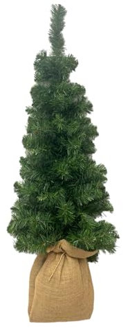 Aurora Store Albero di Natale da Parete Sospeso 150 cm con Base Juta Facile da Fissare Rami Folti Decorazioni Natalizie per Porta Parete Finestre Vetrine Negozio Ghirlanda Fuoriporta Natale