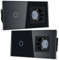 TAWOIA Lichtschalter mit Schuko Steckdosenkombination, Unterputz,16A Steckdose,157 x 86 mm Gehärtete Kristallplatte mit LED Hintergrundbeleuchtung 1 Fach 1 Weg Touch Schalter 1000W Schwarz 2er-Pack