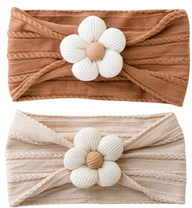 RTRTGS 2 Pièces Bébé Fille Bandeau,Bandeaux Pour Bébé,Bandeaux Accessoire Cheveux Bebe Fille,Serre Tete Bebe Fille,Bandeaux Bandeau Bebe Fille Arc élastiques,Bébés Coffret Cadeau