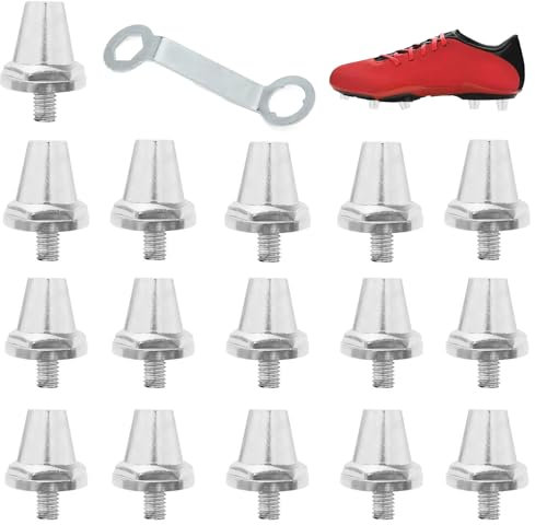 Set de 16 Tacos de Repuesto para Zapatos de Fútbol, Studs Conical para Botas de Balón, Piezas de Plástico y Aluminio