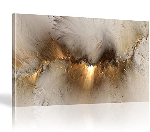 Gelbe graue Wolken, abstrakte Malerei, großes Wandbild für Wohnzimmer, Leinwand, moderne Kunst, Poster und Druck, Dekoration, 30 x 60 cm/12 x 24 Zoll – Innenrahmen