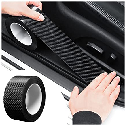 Adunsiaoto Kantenschutz Folie Selbstklebend Schutzfolie Auto, Auto Einstiegsleisten Kantenschutz Aufkleber, Kantenschutz Schutzfolie Auto Folie(Schwarz/5cmx5m)