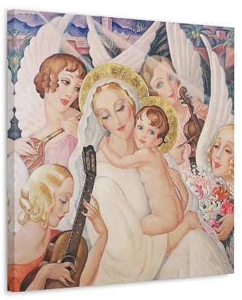 MZeer Gerda Wegener Malerwerke, Madonna mit Kind, Poster, Wandkunst, Leinwand, Geschenk, Wohnzimmer, Drucke, Schlafzimmer, Dekoration, Kunstwerke, 30 x 30 cm