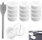 SWTYExt 12 Stück Kabeldurchlass 25mm Kabeldurchführung Schreibtisch Flexible Silikon Kabeldurchlass Schreibtisch Weiß Tisch Kabeldurchführung mit 1 Bohrer für Schreibtisch Schule Computer Büro
