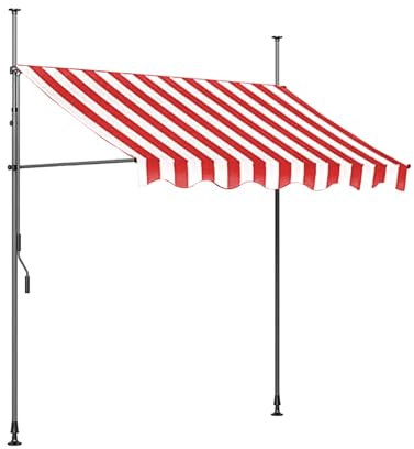 HXYhydrypd Store Exterieur Terrasse, Store Banne Manuel sans Vis, Auvent de Terrasse avec Protection UV, Parasols et Stores pour Patio(Color:Red,Size:400cm/157.5in)