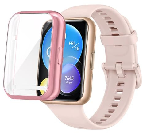 Coque pour Huawei Watch Fit 2, Silicone TPU Housse Case de Protection D'écran, Anti-Rayures, Anti-poussière, Cover Étui pour Huawei Watch Fit 2