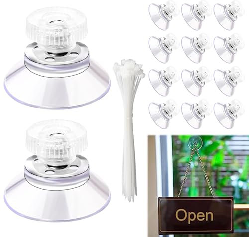 12 Pezzi Ventosa Filettata, Ventosa Trasparenti M5, Ventose in PVC Senza Foratura, Ventose per Vetro Trasparenti con Filettatura, Diametro 25mm, per Parasole Auto, per Bagno, Cucina, Ufficio