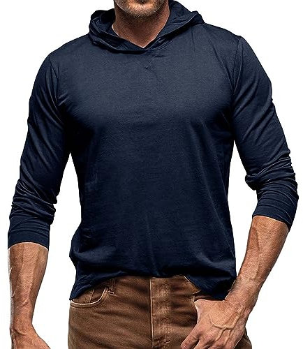 Herren Hoodie Pullover Sportshirt Herren Langarm Laufshirt Fitnessshirt Atmungsaktiv T Shirts für Running Gym Jogging