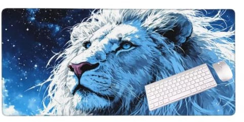 Tapis de Souris Le Ciel du Lion 1200x600x3 MM Grand Tapis Souris XXL, Tapis de Bureau sous Main avec Base en Caoutchouc antidérapante, Tapis Souris pour Clavier et Bureau, Decoration Maison S-10906