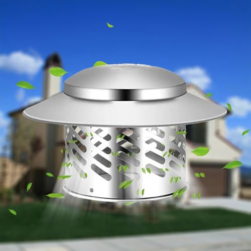 Generico Comignolo in Acciaio Inox Canna Fumaria, Sostituzione del Cappuccio del Camino Griglia di Ventilazione Cappellino per Canna Fumaria 75/100/160/200mm(75mm)