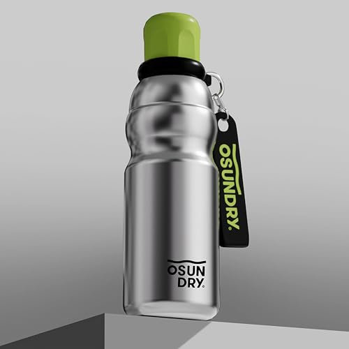 IOLOYU thermoskanne 500ml trinkflasche edelstahl modern thermosflasche 0,5l isolierflasche auslaufsicher stainless steel water bottle bpa frei thermo wasserflasche mit tragegriffe für sport(Silber)