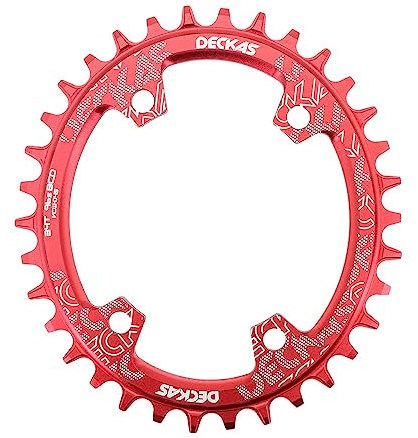 HESHUWEN Platos para Bicicletas Plato Ovalado 32T 34T 36T 38 Dientes 96 BCD Bicicleta de Ciclismo Rueda Dentada Placa Dentada 96bcd Plato Ovalado 32 MTB(32T,Red)