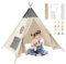 Trafagala Kids Teepee Tent Beige CE Certified Childrens Teepee Play Tent Indoor Outdoor Tipi Playhouse Garden Beach Wigwam