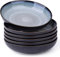 LeRatio Steingut Suppenteller 22cm, Tiefe Teller Set Für 6 Pers. Kratzfeste Pasta Teller Tief Groß Für Spülmaschine, Mikrowelle, Ozeanblau