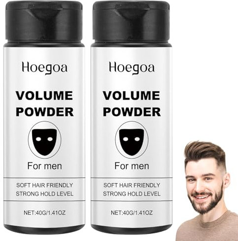 40g Haarpuder, Styling Powder und Volumen Puder Haare mit Matt Effekt, Farbloses Stylingpuderfür Männer aller Haartypen (2 * 40g)