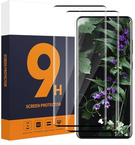 Carantee Verre Trempé pour Samsung Galaxy S21 Ultra 5G, 9H Dureté Anti Rayures Protection Écran, Haute Sensibilité Sans Bulle, HD S21 Ultra Vitre Protection (2 Pièce Bords noirs incurvés en 3D)