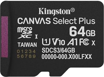 Kingston Canvas Select Plus Carte mémoire microSD 64GB micSDXC Gen3 100R A1 Adaptateur SD Non Inclus - SDCS3/64GBSP