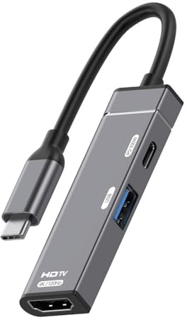 cablecc PD 100W USB-C Type-C a 4K@120Hz HDMI USB 3.0 OTG Convertitore HDTV Multiporta Adattatore con alimentazione femmina