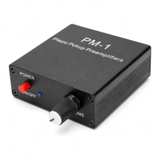 Elprico Acoustic Gitarre Preamp, Piezo -Pickup -Vorverstärker für Gitarrenviolin -Ukulele mit Niedriger Frequenzgrenze für Streichinstrument, 300 -mAh - 10H Playtime