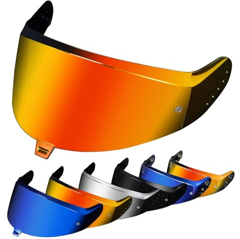 PSLER Visiera Casco per SKWAL i3 RIDILL 2 D-SKWAL 3 Visiera Colorata Accessori per Casco da Moto Ricambio(Rosso Oro Profondo)