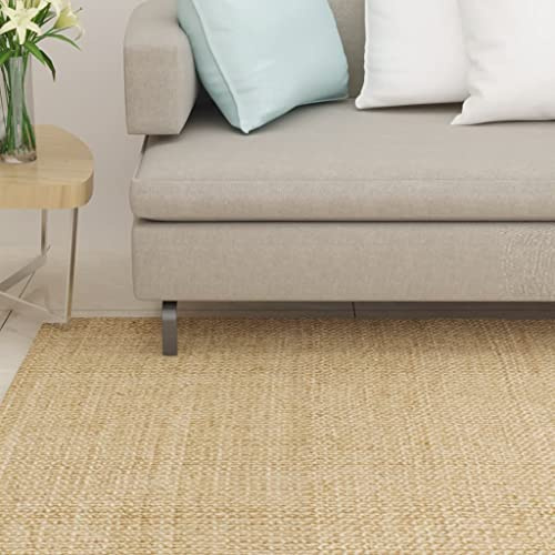 QUAHEAS Sisalteppich 100x200 cm aus 100% Sisal mit Rutschfester Latex-Rückseite für Kratzbaum Katzenmöbel Zubehör Kratzstamm Kratzbrett zum Kratzen Spielen Schlafen und Klettern
