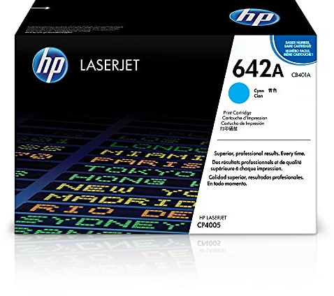 HP Original 642A Cyan Toner Cartridge | Works Color LaserJet CP4005 Series | CB401A